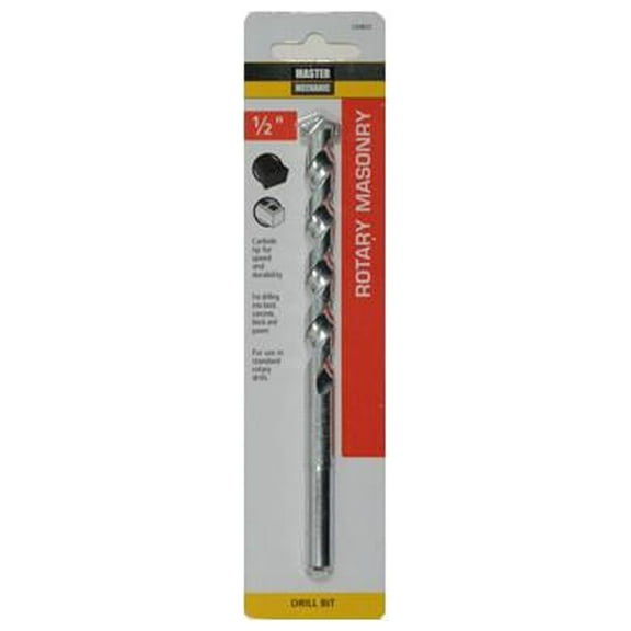 Master Mechanic 120832 Masonry Drill Bit, Extra Length, 1/2 x 6-In. - Quantity 5