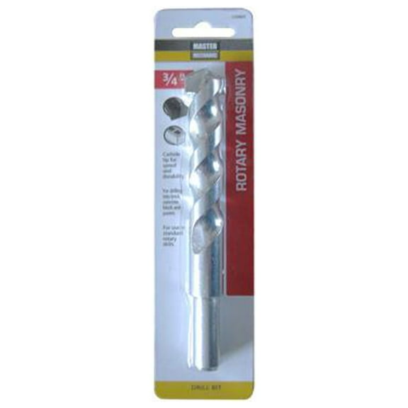 Master Mechanic 120865 Masonry Drill Bit, Extra Length, 3/4 x 6-In. - Quantity 1