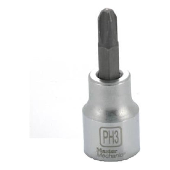 Master Mechanic 123976 3/8 In. Drive, #3 Phillips Bit Socket - Quantity 10