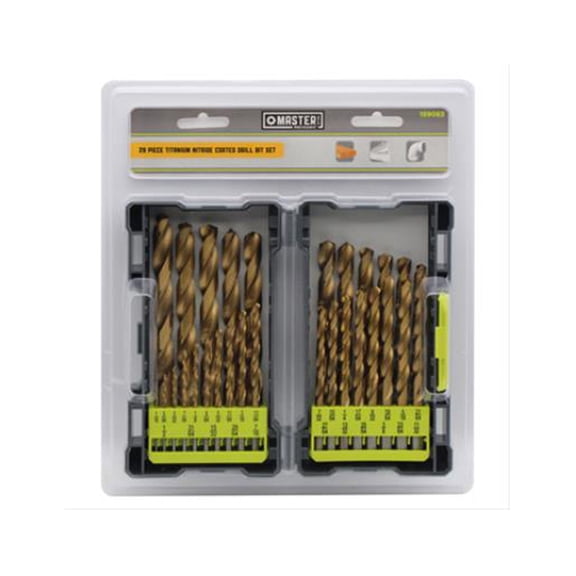 Master Mechanic 159083 29-Pc. Titanium Nitride Coated Drill Bit Set - Quantity 6
