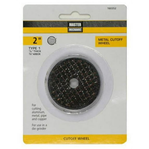 Master Mechanic 160352 Metal Cutoff Wheel, 2" x 1/8", 3/8" Arbor, 3-Pack,Each