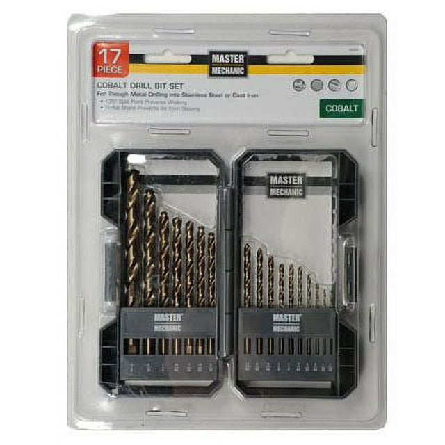 Master Mechanic 160356 17 Piece, Cobalt Drill Bit Set