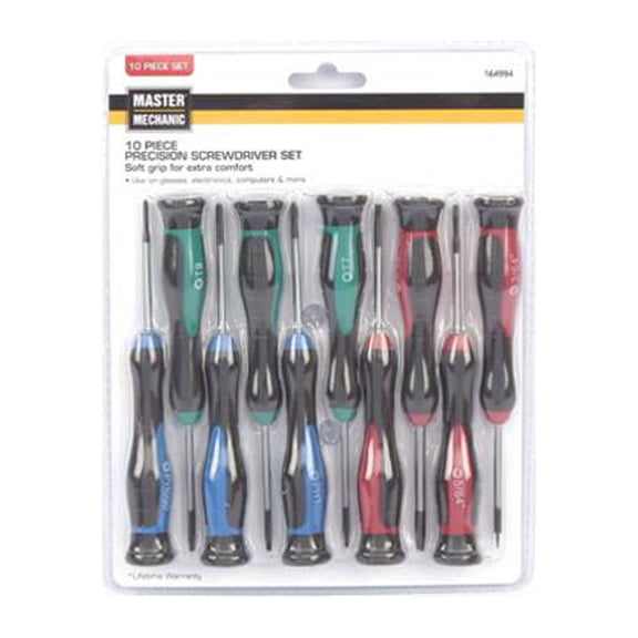Master Mechanic 164994 10-Pc. Precision Screwdriver Set - Quantity 6