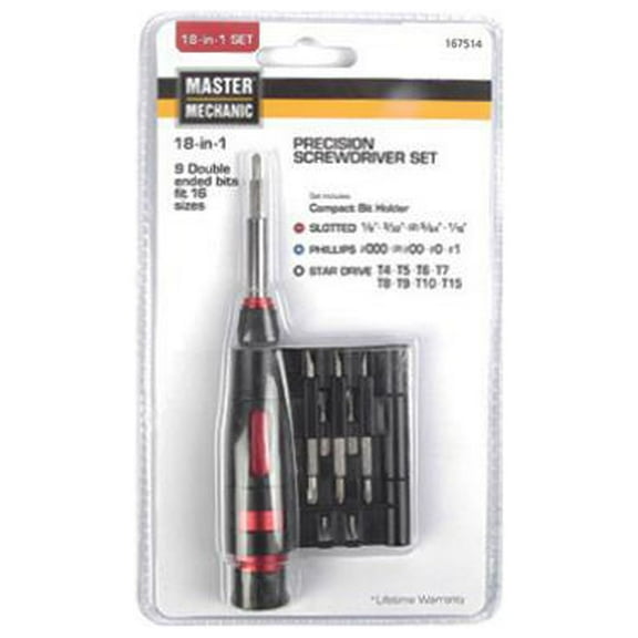 Master Mechanic 167514 Precision Screwdriver Set, 18-Pc. - Quantity 6
