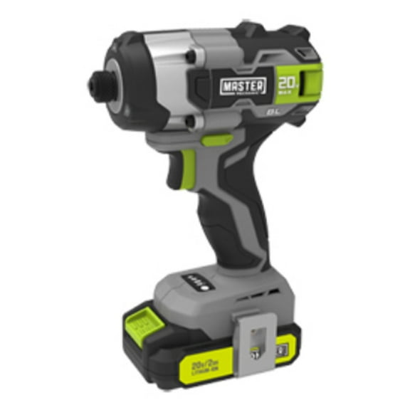 Master Mechanic 20V Compact Cordless Impact Driver Kit with Brushless Motor