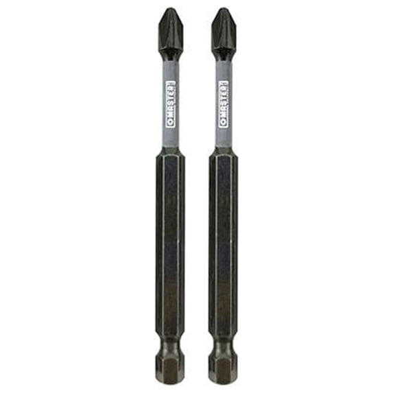 Master Mechanic 255386 Impact Power Bit, Phillips #2, 3.5-In., 2-Pk. - Quantity 6