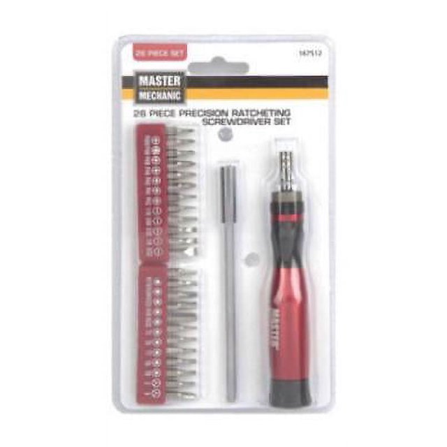Master Mechanic 26 Piece Ratcheting Precision Screwdriver Set With 24