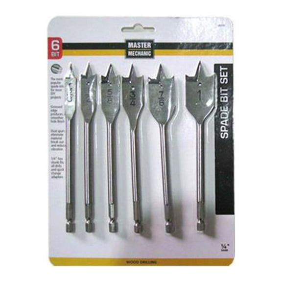 Master Mechanic 301218 6-Pc. Spade Drill Bit Set - Quantity 1