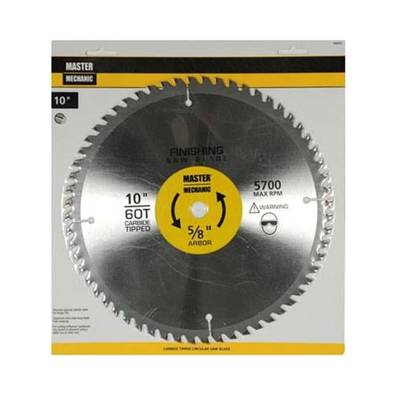 Master Mechanic 440933 Precision Cutoff Circular Saw Blade, 60-Tooth x 10-In. - Quantity 5
