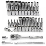 Master Mechanic 45-Piece SAE Socket Tool Set, 1/4 Inch Drive, Ratchet Kit