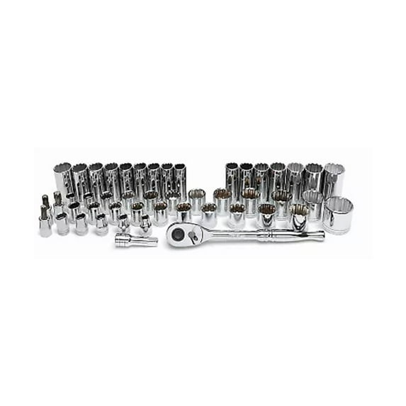 Master Mechanic 48-Pc SAE/Metric Socket Tool Set, 1/2 In Drive Ratchet Kit