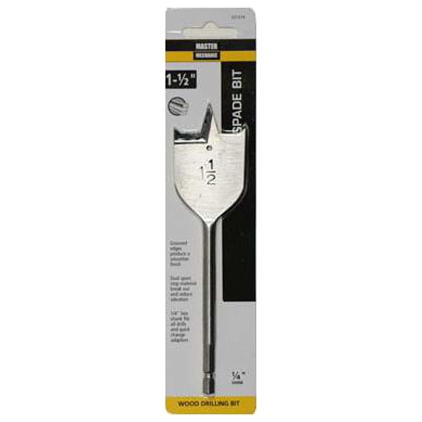 Master Mechanic 521214 Wood Boring Spade Drill Bit, 1.5-In. - Quantity 3