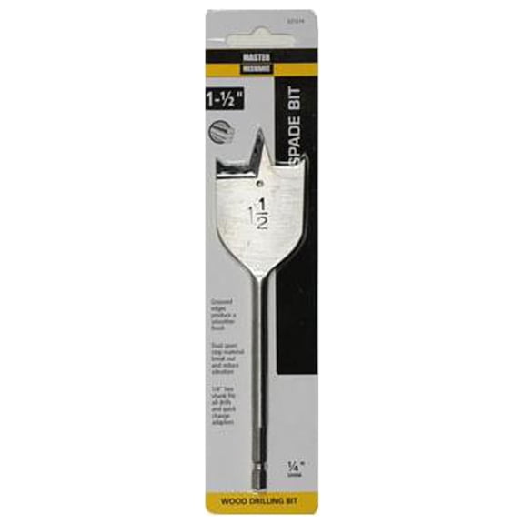 Master Mechanic 521214 Wood Boring Spade Drill Bit, 1.5-In. - Quantity 3