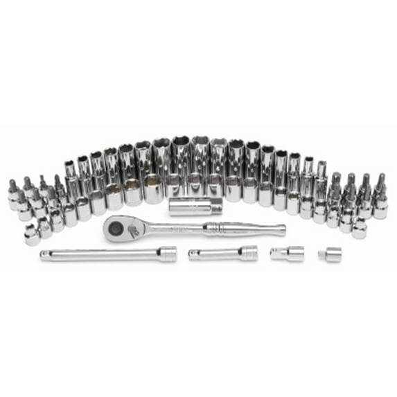 Master Mechanic 60 Piece Mechanics SAE Socket Tool Set, 3/8" Drive Bits
