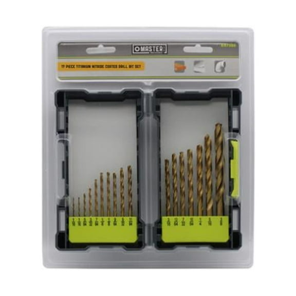 Master Mechanic 647386A 17-Pc. Titanium Nitride Drill Bit Set - Quantity 1