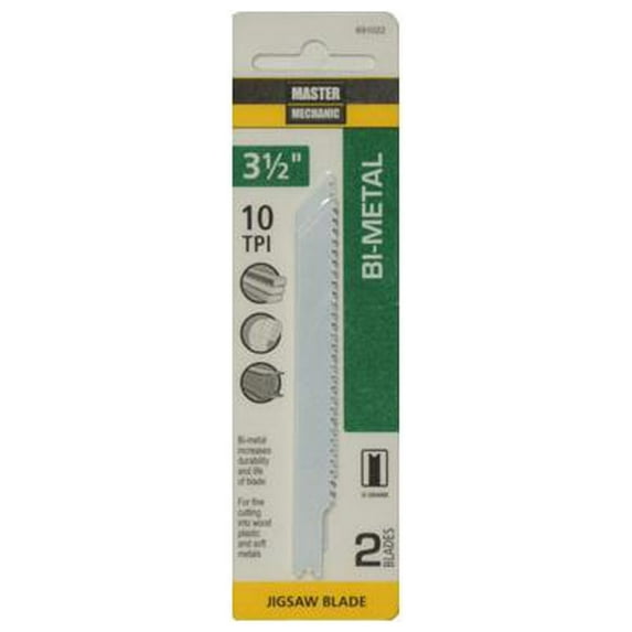 Master Mechanic 691022 Bi-Metal/Cobalt Jigsaw Blade, 3.5-in., 10-TPI, 2-Pk. - Quantity 5
