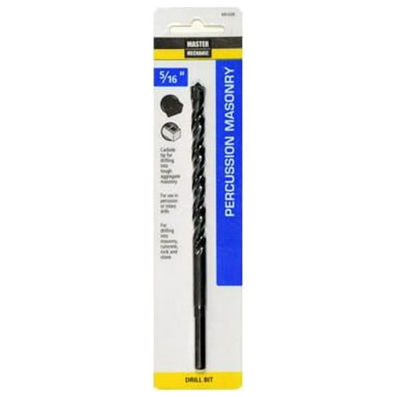 Master Mechanic 691220 Percussion Masonry Drill Bit, 5/16 x 6-In. - Quantity 5
