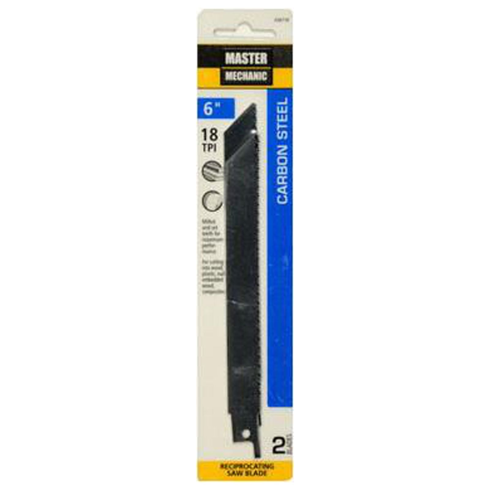 Master Mechanic 698504 Bi-Metal/Cobalt Reciprocating Saw Blade, 6-in., 18-TPI, 2-Pk. - Quantity 5
