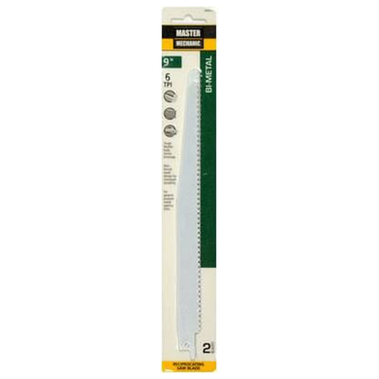 Master Mechanic 698553 Bi-Metal/Cobalt Reciprocating Saw Blade, 9-in., 6-TPI, 2-Pk. - Quantity 5