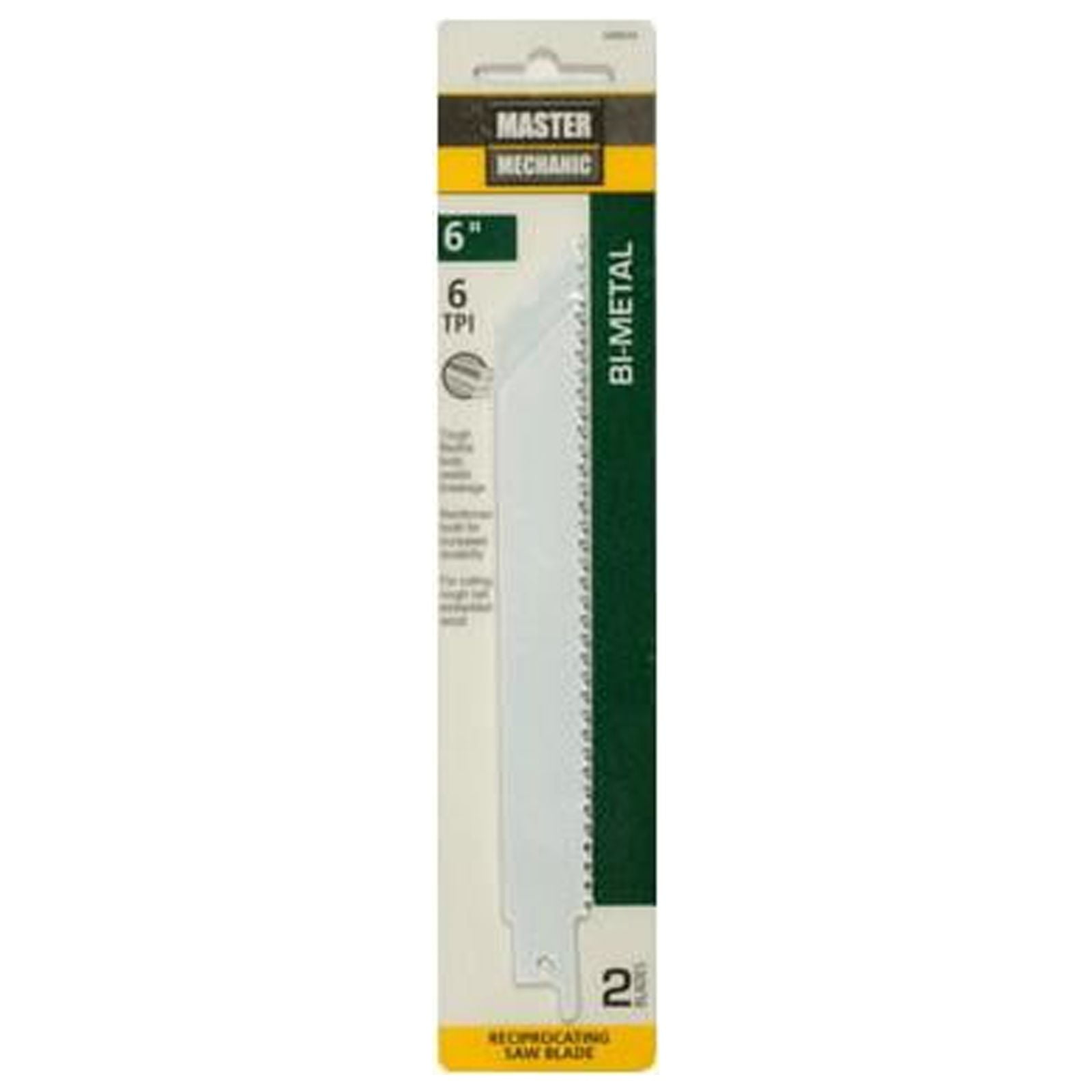 Master Mechanic 698926 Reciprocating Saw Blade, 6-TPI, Bi-Metal/Cobalt, 6-In., 2-Pk. - Quantity 5