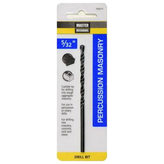 Master Mechanic 702615 Percussion Masonry Drill Bit, 5/32 x 4-In. - Quantity 5
