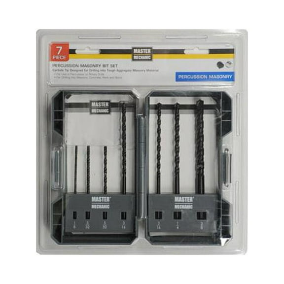 Master Mechanic 702637 7-Pc. Percussion Masonry Drill Bit Set - Quantity 5