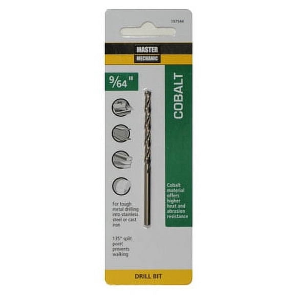 Master Mechanic 9/64 x 2-7/8-In. Cobalt High-Speed Drill Bit