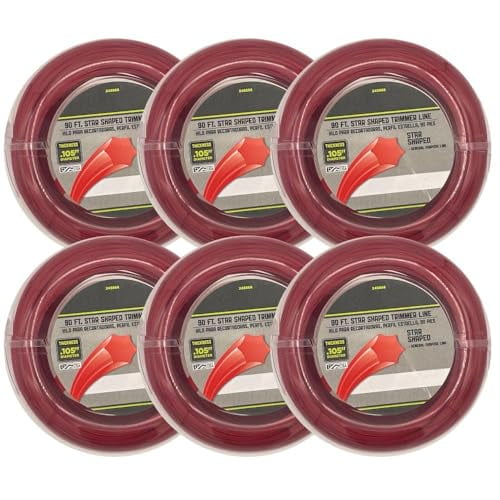 Master Mechanic 90 ft x .105 in Star Shaped Universal Trimmer Line for Weedeater | Replacement for DWO1DT801, DWO1DT802, DWO1DT915 and More | Weed Eater String | 6 Pack