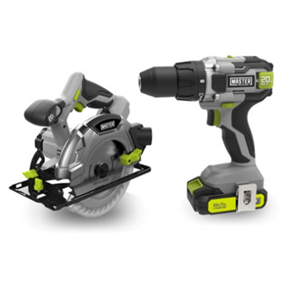 Master Mechanic Cordless 2 Power Tool Combo Kit for Home Improvement