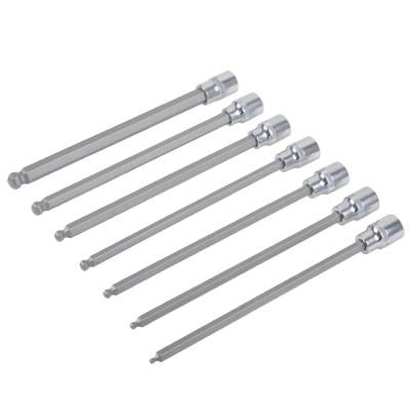 Master Mechanic DR71684 SAE Long Ball Hex Bit Socket Set, 3/8" Drive, 7