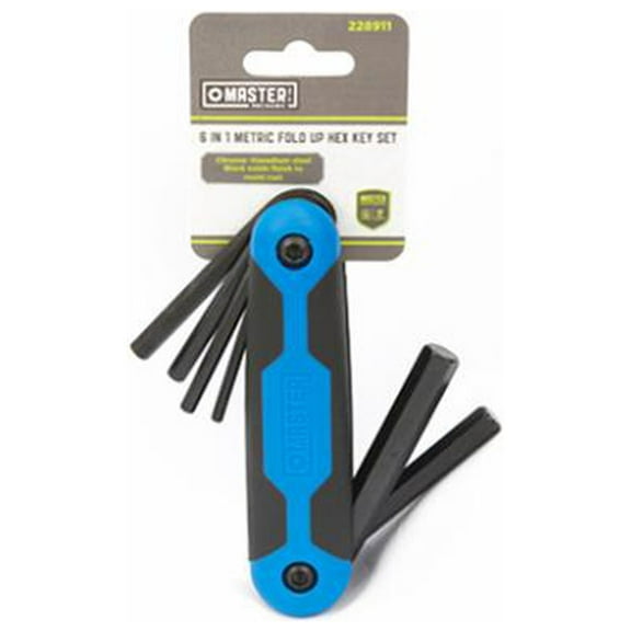 Master Mechanic GS050811 6-In-1 Metric Hex Key Set, Large, Fold-Up - Quantity 6