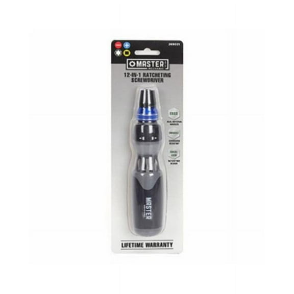 Master Mechanic GSTV20200316 12-In-1 Ratcheting Screwdriver, Handle Storage - Quantity 1