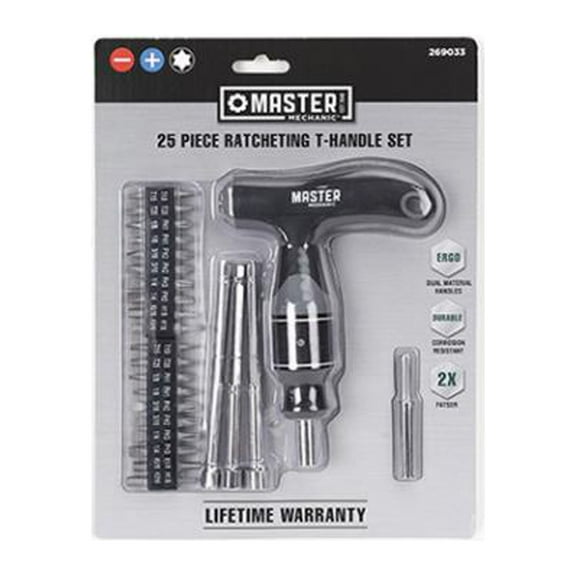 Master Mechanic GSTV20200318 25-Pc. Ratcheting T-Handle Driver Set - Quantity 4