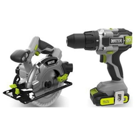 Master Mechanic ML-CD168GD-200S M0Y-DC190 20-Volt Cordless 2-Tool Combo Kit, 1/2 In. Drill + 6-1/2 In. Circ - Quantity 2