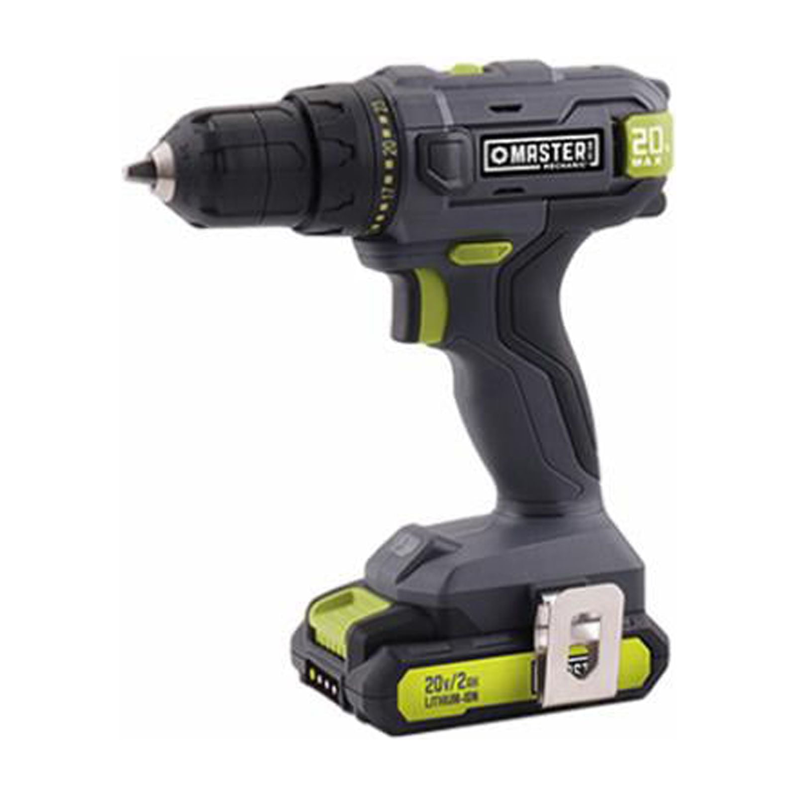 Master Mechanic 211896 20 Volt Compact Cordless Drill Kit 1 2 In. 2 Lithium Ion Batteries Quantity 1 Walmart