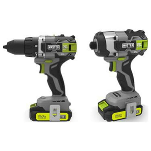 Master Mechanic ML-CD183GD-200S ML-IS50-2 20-Volt Compact Cordless Brushless 2-Tool Combo Kit, 1/2-In. Dril - Quantity 4