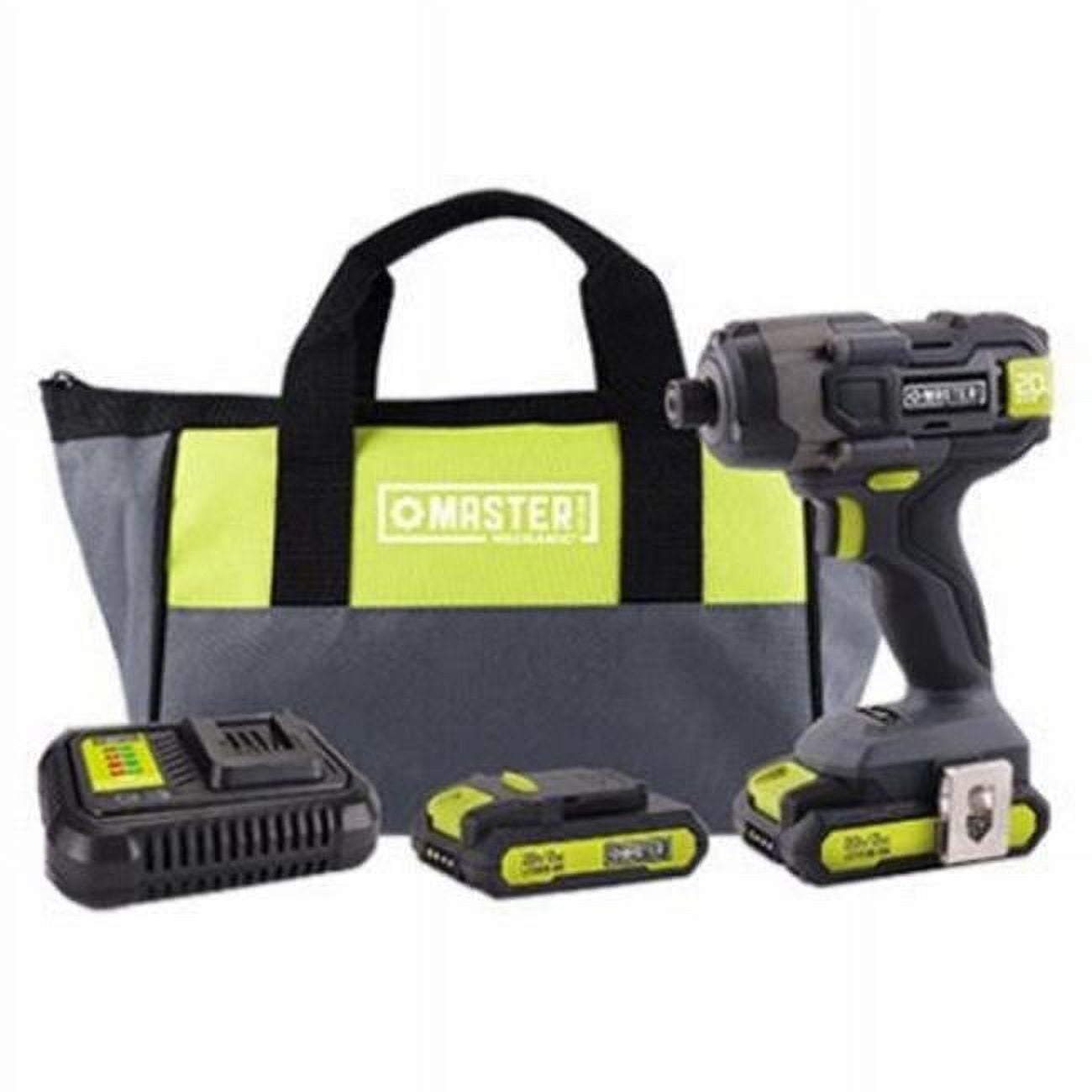 Master Mechanic ML IS41GD 200 20 Volt Compact Cordless Impact Drill Kit 2 Batteries Quantity 4