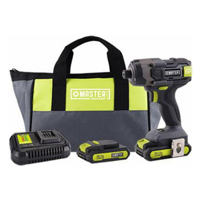 Master Mechanic ML IS41GD 200 20 Volt Compact Cordless Impact Drill Kit 2 Batteries Quantity 4