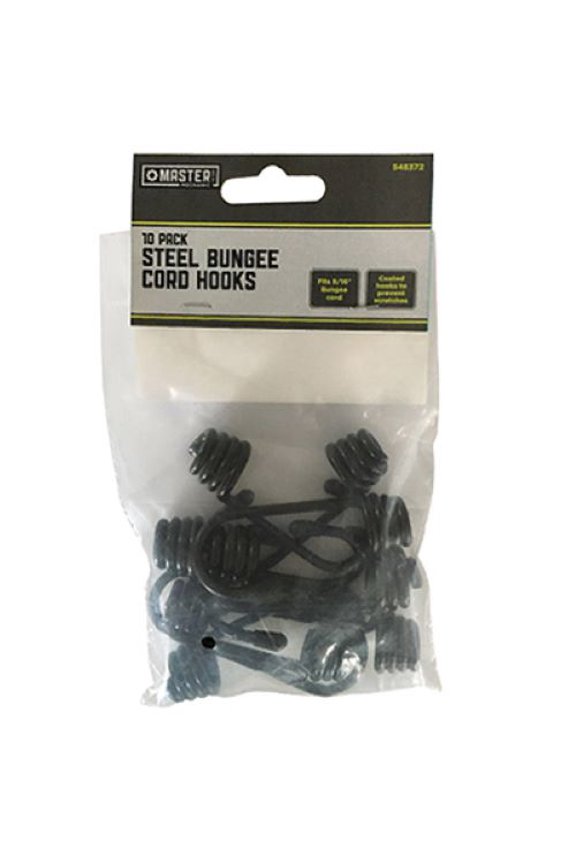 Master Mechanic MM04 10-Pack of 5/16" Inch PVC Coated Bungee Hooks