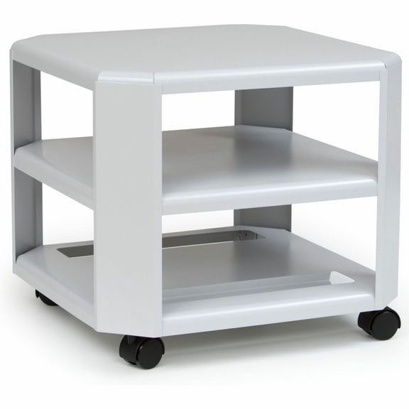 Master Mobile Printer Stand, Three-Shelf, 17-4/5w x 17-4/5d x 14-3/4h, Platinum