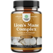 Master Mushroom Complex Nootropic Supplement - 5-in-1 Lion's Mane Mushroom Supplement with Chaga Maitake Shiitake and Reishi Mushrooms Blend - Brain Booster Lion's Mane Supplement - 120 Capsules