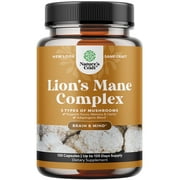 Master Mushroom Complex Nootropic Supplement - 5-in-1 Lion's Mane Mushroom Supplement with Chaga Maitake Shiitake and Reishi Mushrooms Blend - Brain Booster Lion's Mane Supplement - 120 Capsules