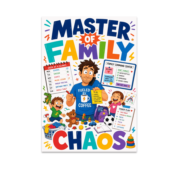 Master Of Family Chaos Poster Print - Family Command Center Decor - 13x19 Poster Print