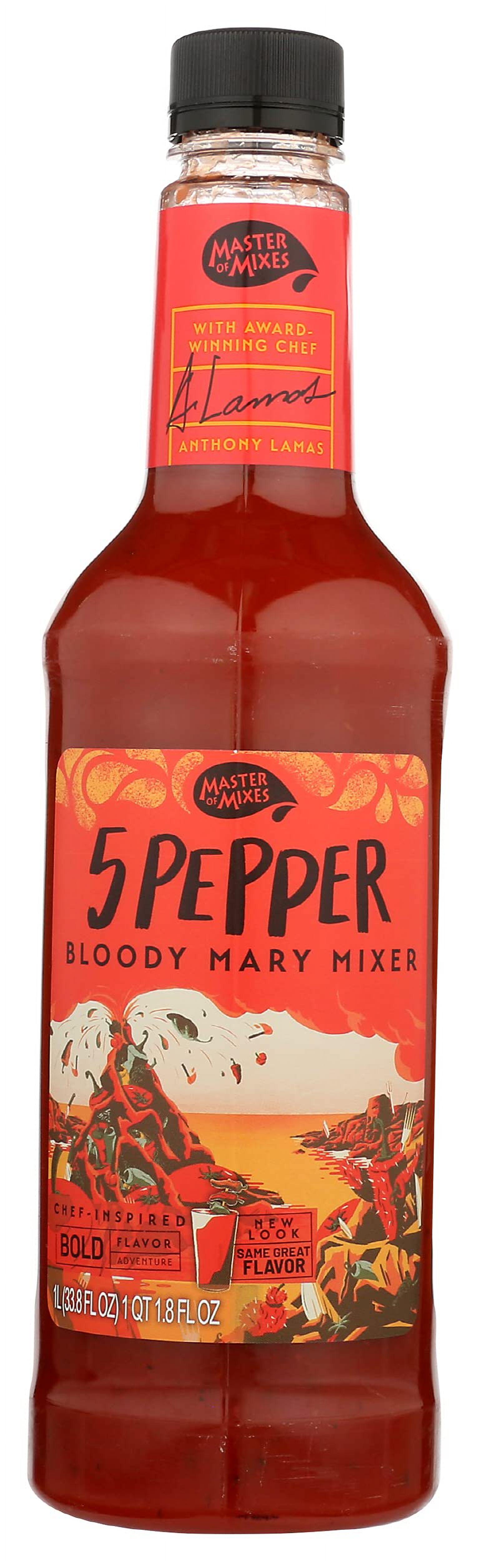 Master Of Mixes, 5 Pepper Bloody Mary Mix, 1 Liter Bottle