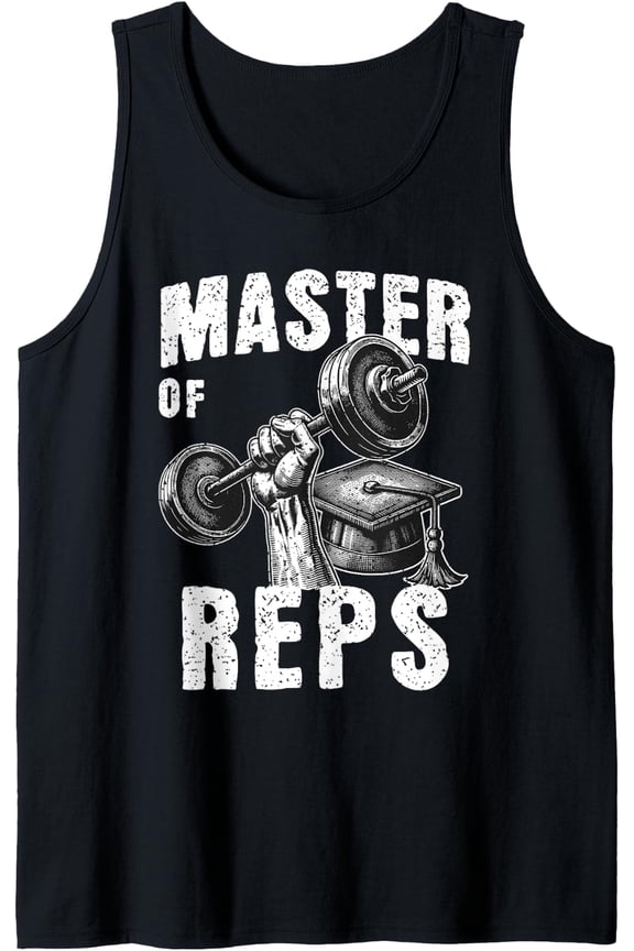 Master Of Reps Graduation Weightlifting Tank Top Size S-3XL