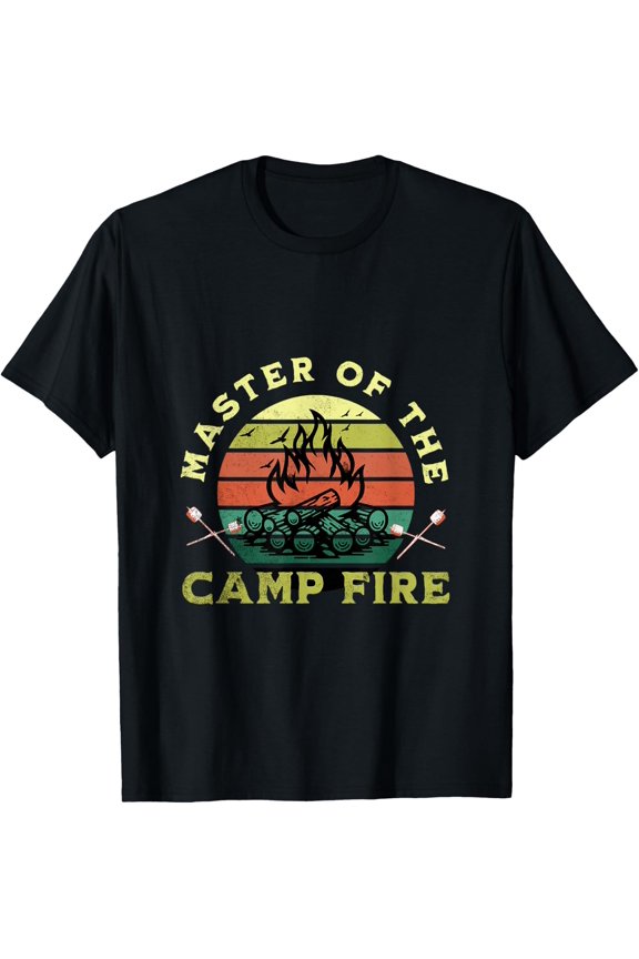Master Of The Campfire Camping Dad Outdoor Camper Men T-Shirt Size S-5XL