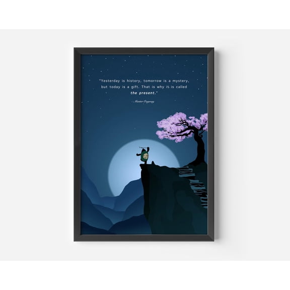 Master Oogway Poster, Kung Fu Panda Quote Wall Art, Unframed Paper Poster 8x10in