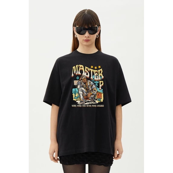 Master P No Excuses Graphic No Limit Records Rap Tee T-Shirt, for men & women, up to size 5XL