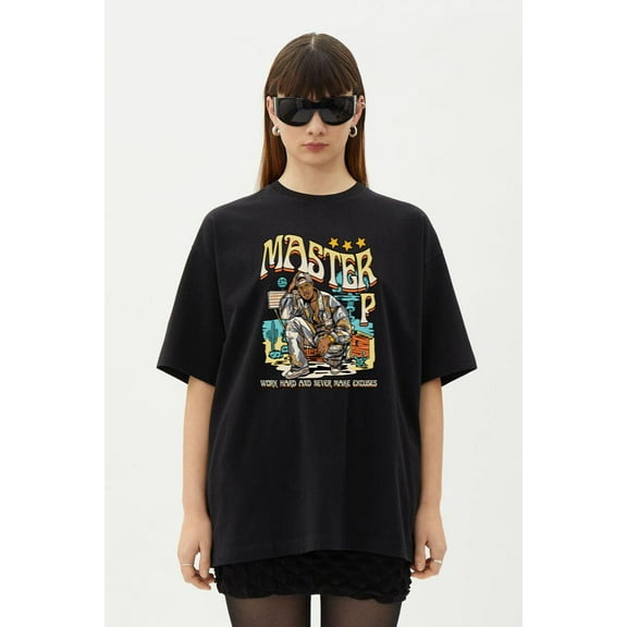 Master P No Excuses Graphic No Limit Records Rap Tee T-Shirt, for men & women, up to size 5XL