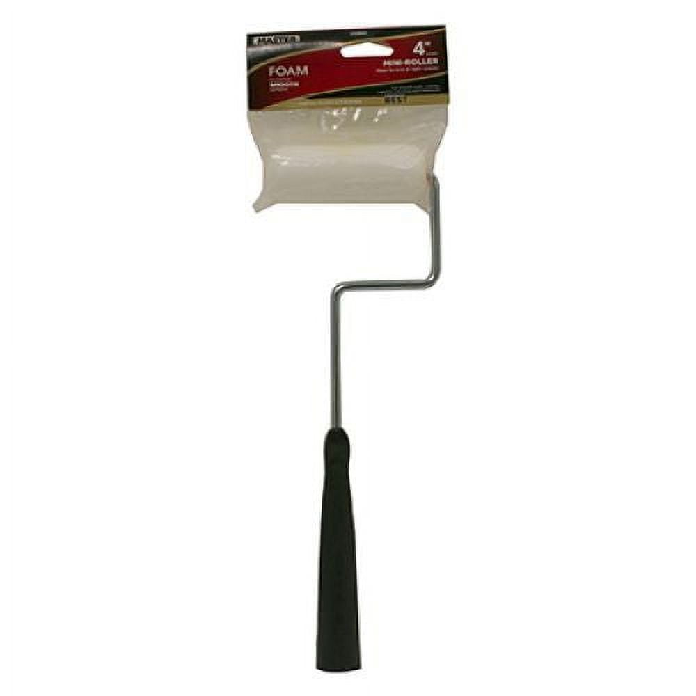 Master Painter 60180TV 4" Inch High Density Foam Mini Paint Roller Cover With 12" Zinc Plated Frame - Quantity of 6